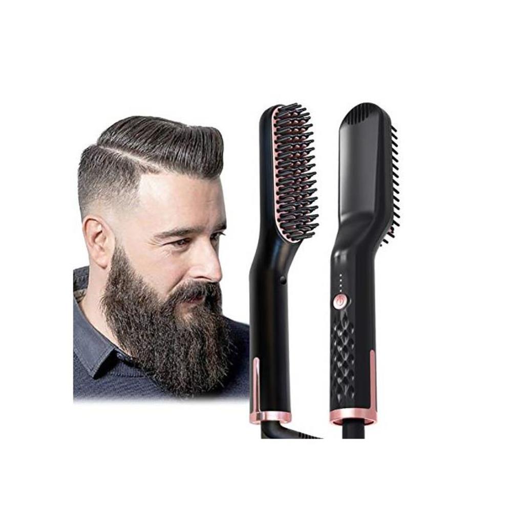 AU Plug Hair Straightening Brush, Beard Straightener Brush, 3-in-1 Ionic Straightening Comb with Anti-Scald Feature Heat Resistant, Hair Straightening Styling Comb, Electric Hair S B07YYQDSWX