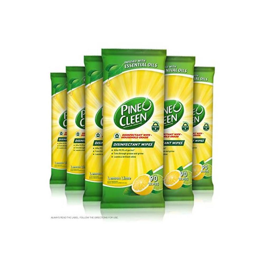 Pine O Cleen Antibacterial Disinfectant Surface Wipes Bundle Lemon and Lime, Pack of 540 Wipes, (6 x 90 Pack) B07K1HGLZX