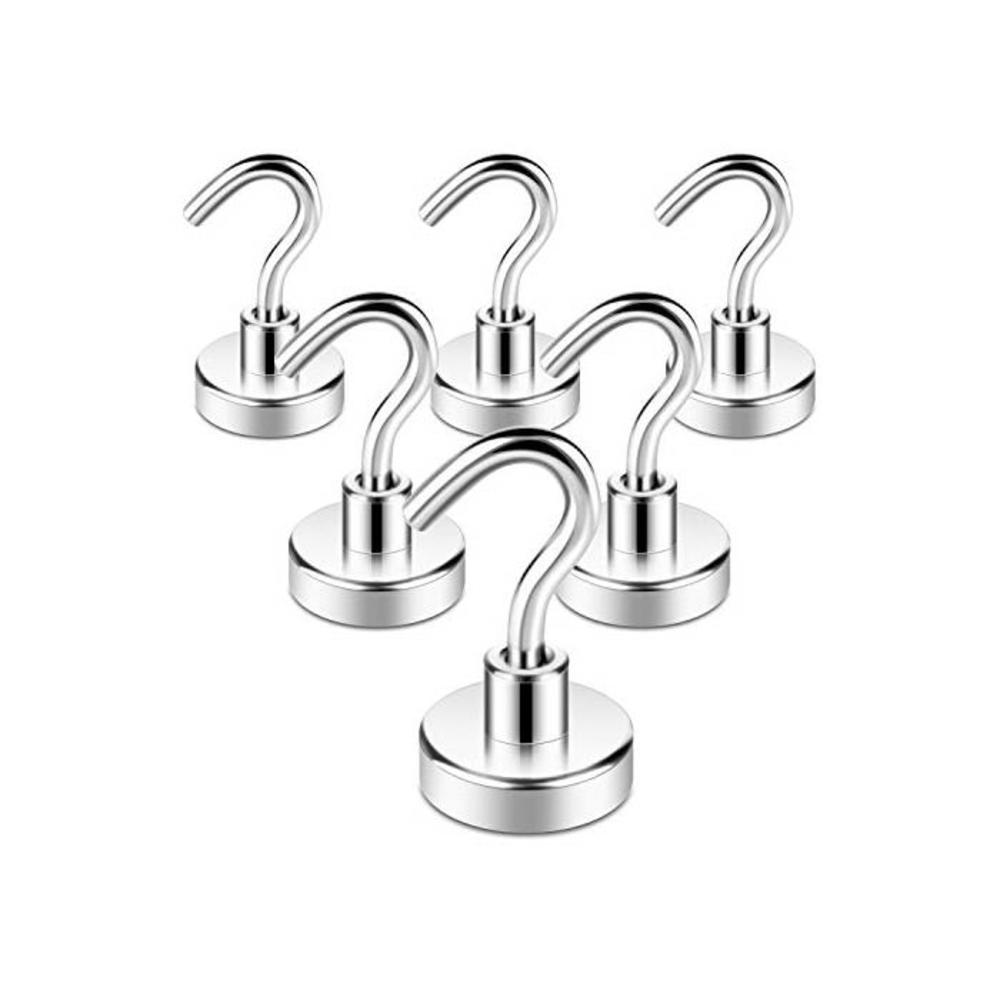 Neosmuk Magnetic Hooks,15kg+ Cruise Essentials Hook CNC Machined Base,Ideal for Grill,Towel,Kitchen,Door Holder, Keys, Home, Office, Refrigerators, BBQ,Indoor Hanging (Silvery Whit B08DK2FQQL