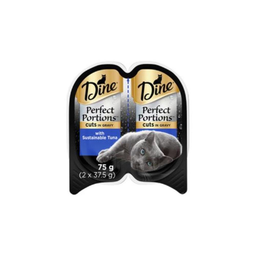 Dine Perfect Portions Cuts In Gravy With Classic Tuna Wet Cat Food Tray 2 Pack 75g 3322819P