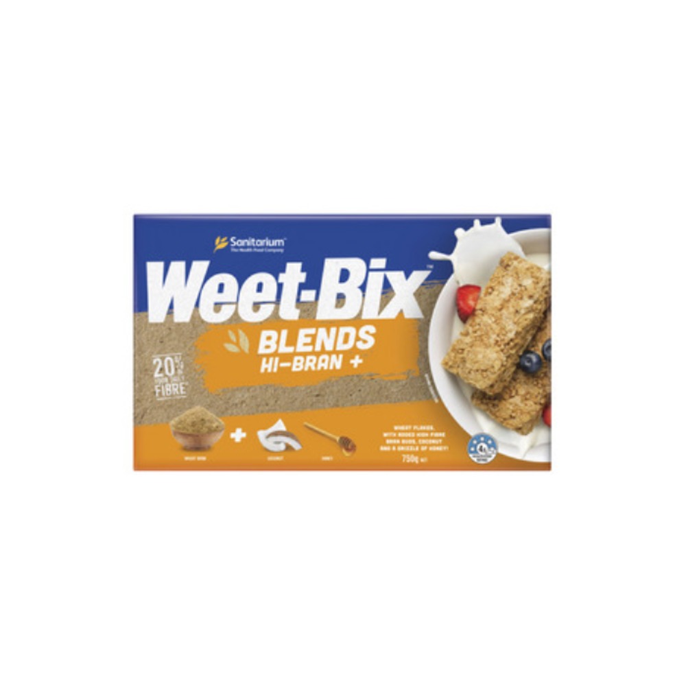 새니테리움 위트빅스 블랜드 하이-브랜+ 브렉퍼스트 시리얼 750g, Sanitarium Weet-Bix Blends Hi-Bran+ Breakfast Cereal 750g
