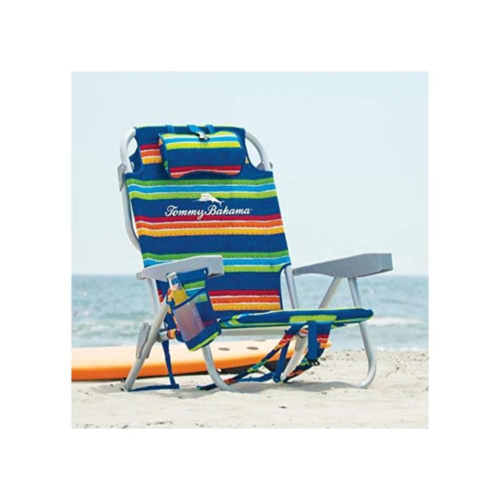 Tommy Bahama Beach Chair Backpack Cooler Chair with Storage Pouch and Towel Bar - Stripes B08FXNJS2Z
