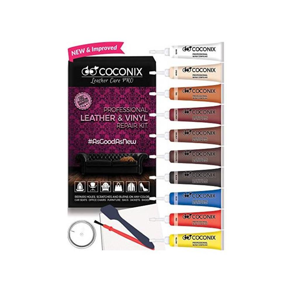 Coconix Vinyl and Leather Repair Kit - Restorer of Your Furniture, Jacket, Sofa, Boat or Car Seat, Super Easy Instructions to Match Any Color, Restore Any Material, Bonded, Italian B07JC7SFNS