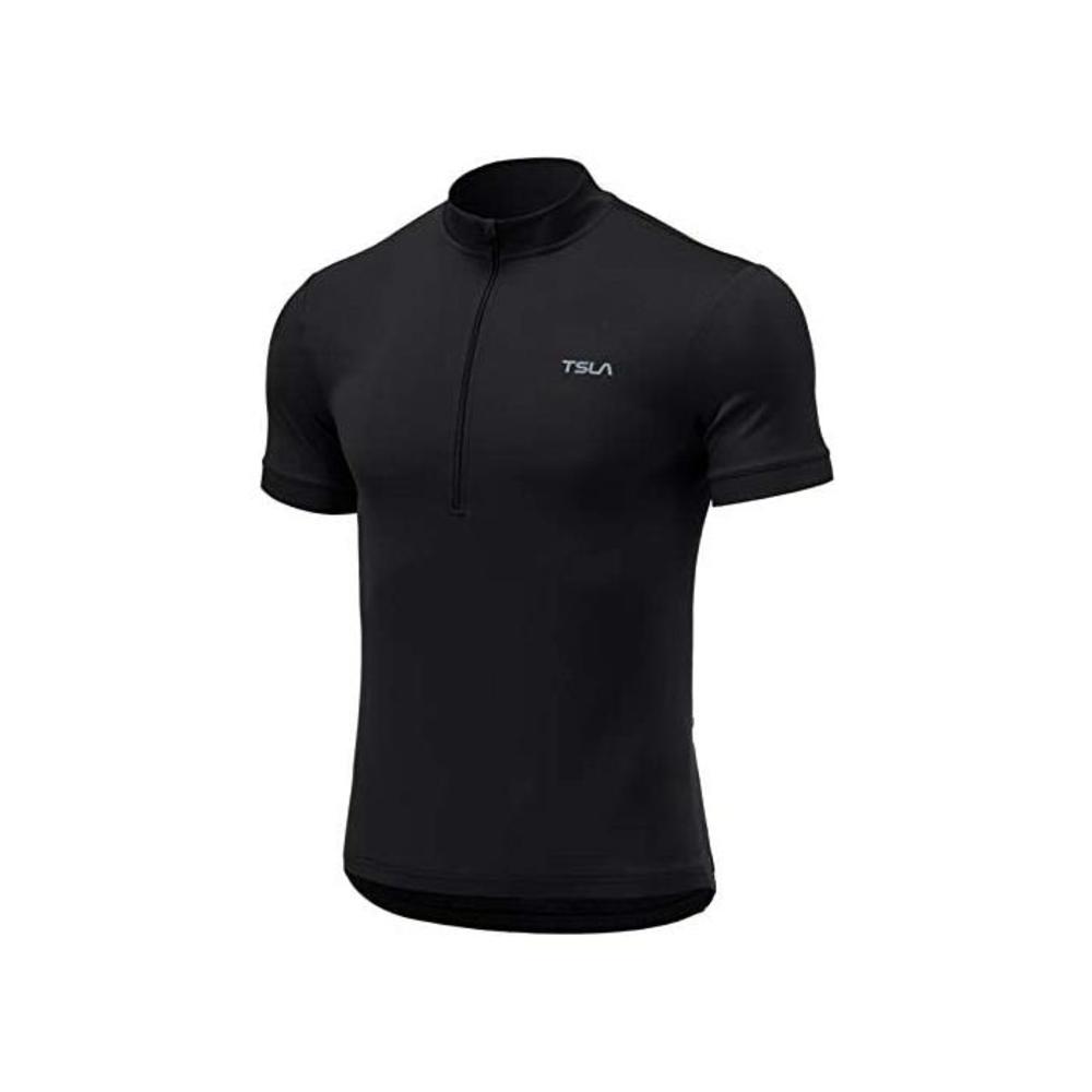 TSLA Mens Long &amp; Short Sleeve Bike Cycling Jersey, Quick Dry Breathable Reflective Biking Shirts with 3 Rear Pockets B08W98GWVC