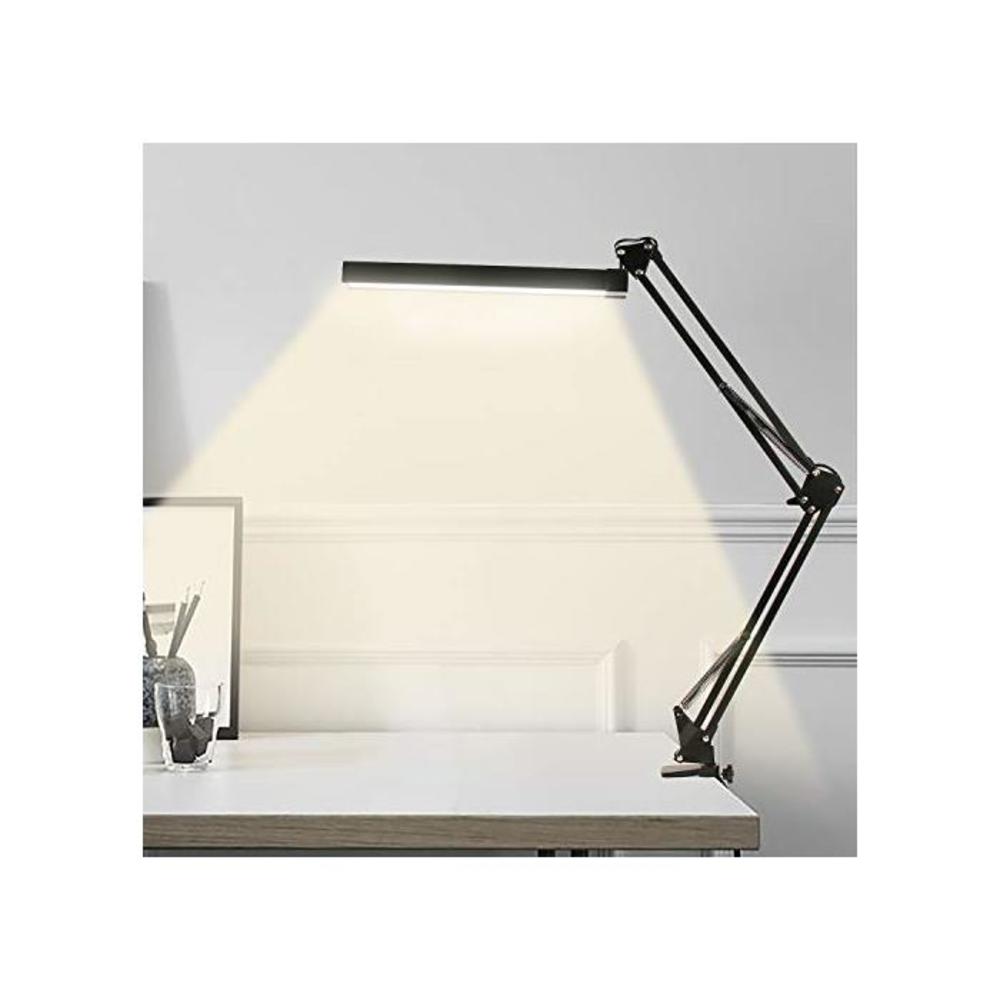 YOUKOYI A16S Metal LED Swing Arm Desk Lamp Dimmable Architect Drafting Lamp Clamp for Study/Reading/Office/Work 3 Brightness Levels 2 Color Modes Touch Control B073VD4BXX