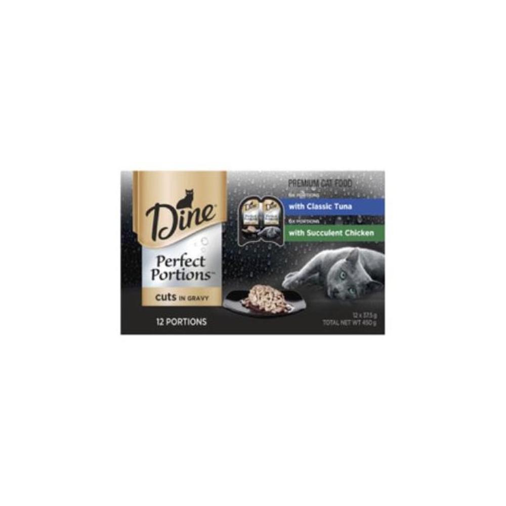 Dine Perfect Portions Cuts In Gravy With Classic Tuna &amp; Succulent Chicken Wet Cat Food 6x75g 6 pack 3586333P