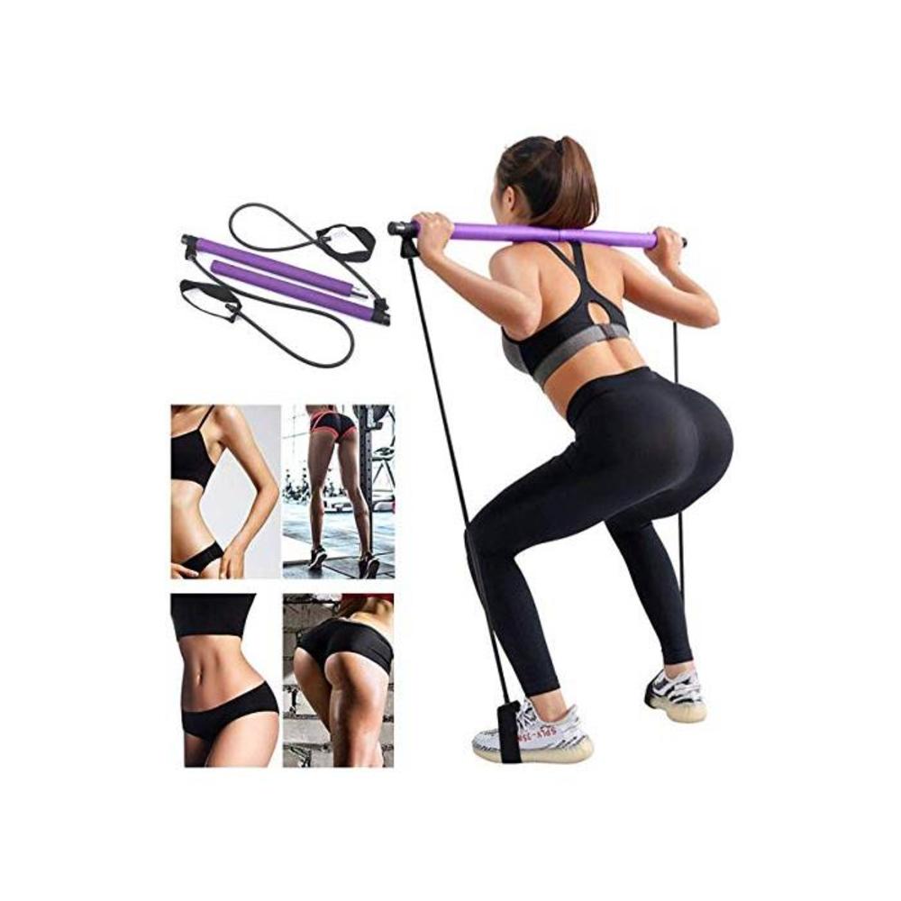 YICYC Portable Pilates Bar Kit with Resistance Band, Home Yoga Exercise Pilates Bar with Foot Loop Yoga Pilates Stick Total Body Workout Toning Bar for Yoga B08738V52T