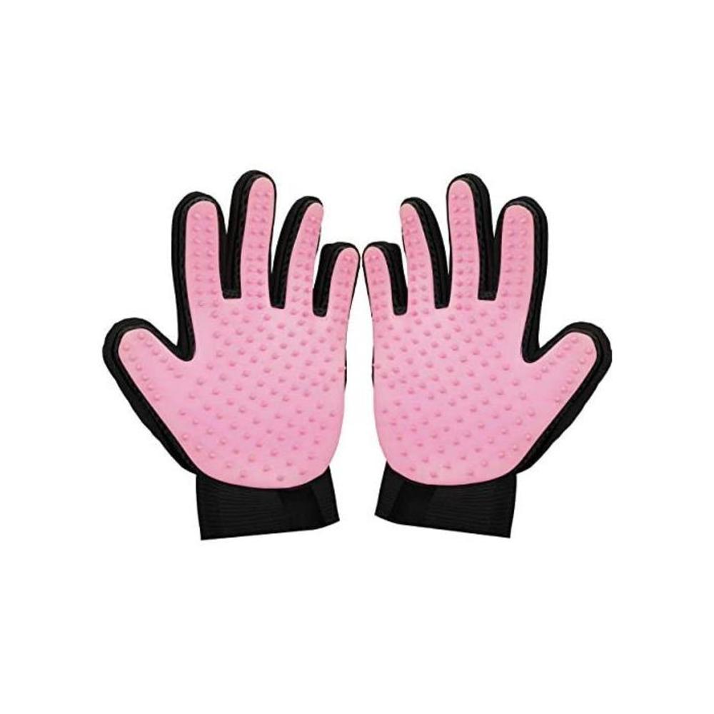 Zenify Cat Hair Remover Grooming Glove Mitt for Deshedding Fur from Cats, Kittens, Rabbits, Guinea Pigs (Light Pink - 2 Pack) B07HLH7Y4N