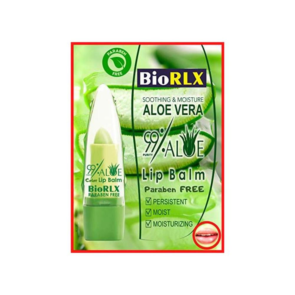 BioRLX 99% Aloe Vera Lip Balm with Color, Moisturizing Lip Plumper Temperature Color Change Lipstick Long Lasting Nutritious Aloe Vera (One Bottle Lip Balm, Tinted) B084P8G69R