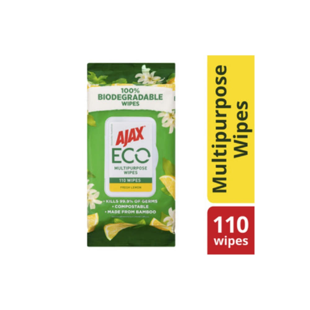 에이잭스 에코 멀티퍼포스 와입스 프레쉬 레몬 110 팩, Ajax Eco Multipurpose Wipes Fresh Lemon 110 pack