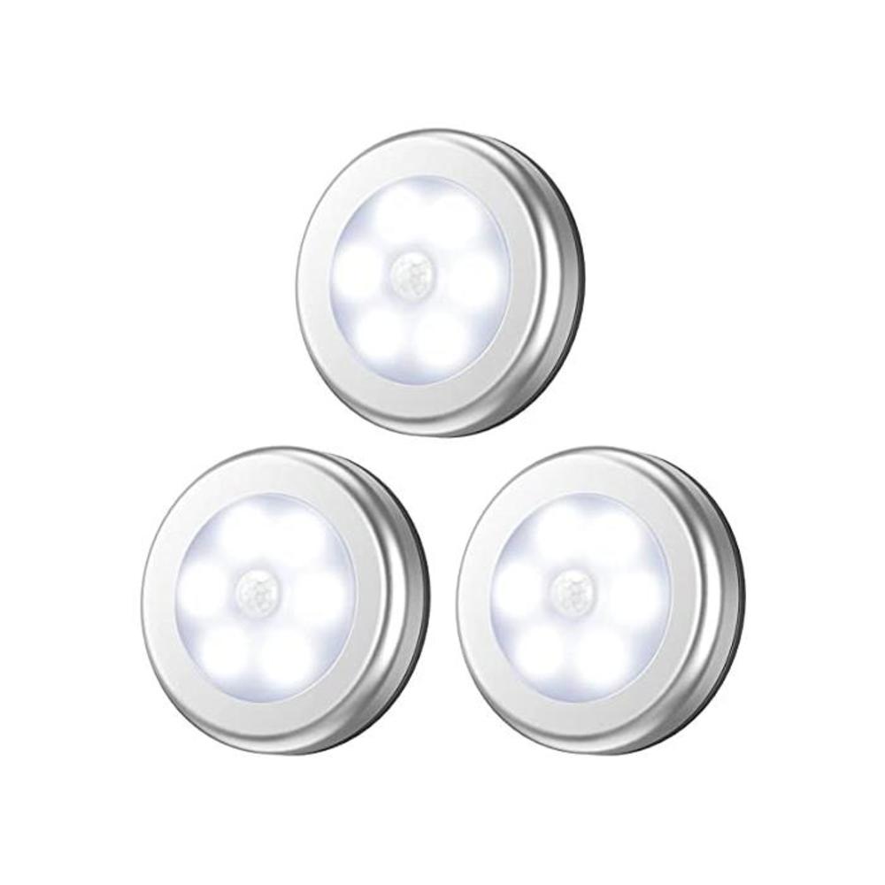 Motion Sensor Lights, Battery-Powered LED Night Light Safety Lamp Step Lights Under Cabinet Lights for Stair, Bathroom, Closet, Hallway, Path (DCK-W-3pack) B0917CWSRD