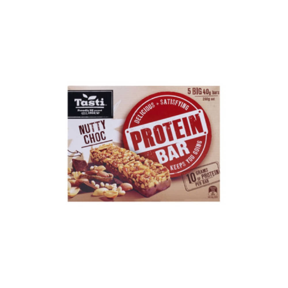 테이스티 너티 초코 프로틴 바 5 팩 200g, Tasti Nutty Choc Protein Bars 5 pack 200g
