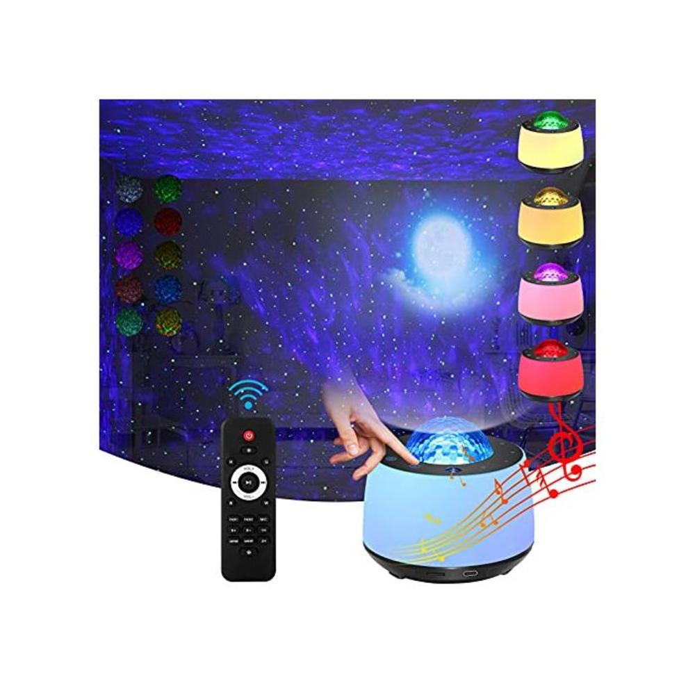 Star Projector Light with Night Light Projrctor Moon and Nebula Effect/Bluetooth Voice Control/Rotating Ocean Wave/Bluetooth Speaker/Wireless Remote. Panel Screen Button Light for B094C3WRDB