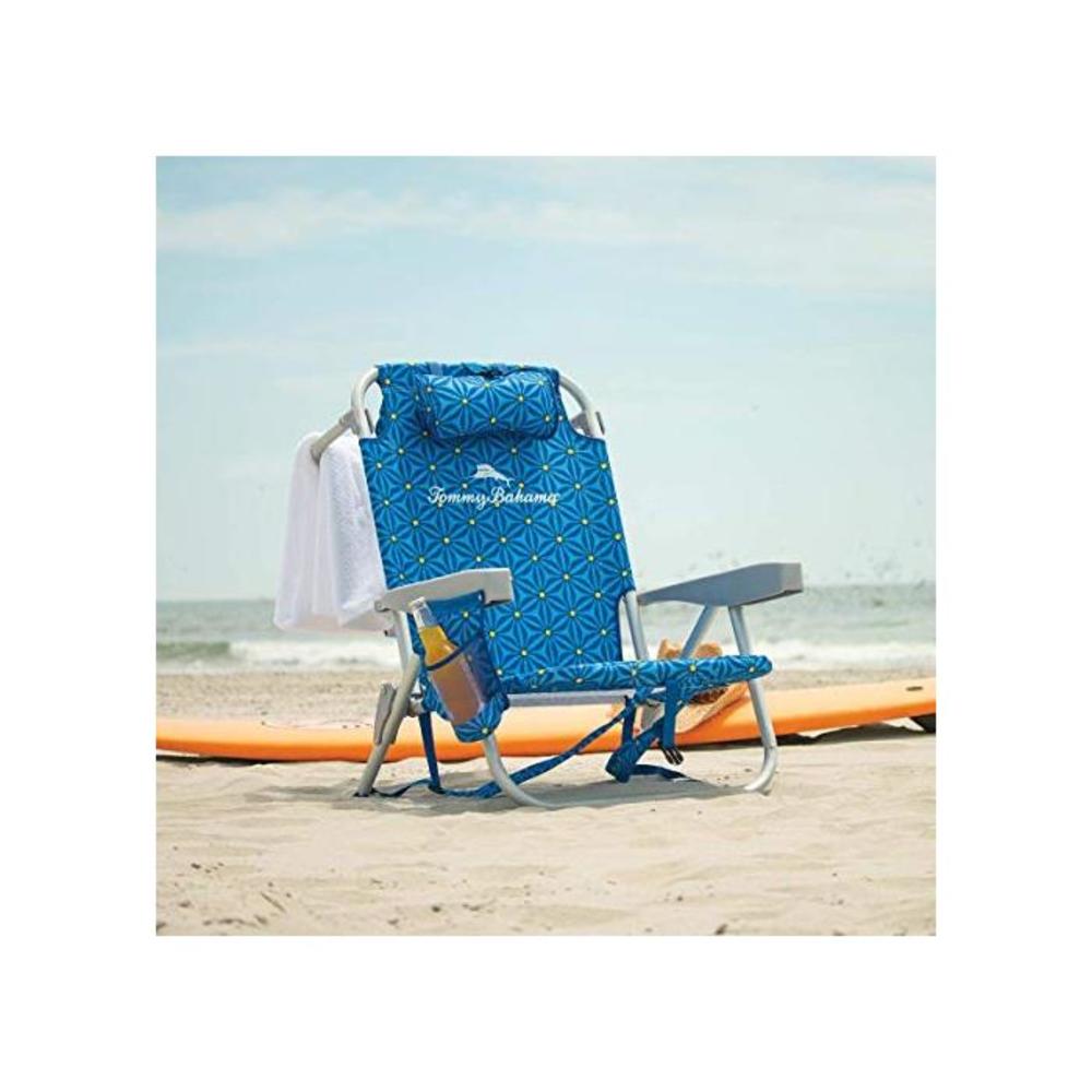 Tommy Bahama Beach Chair Backpack Cooler Chair with Storage Pouch and Towel Bar - Blue B08FXPSJR9