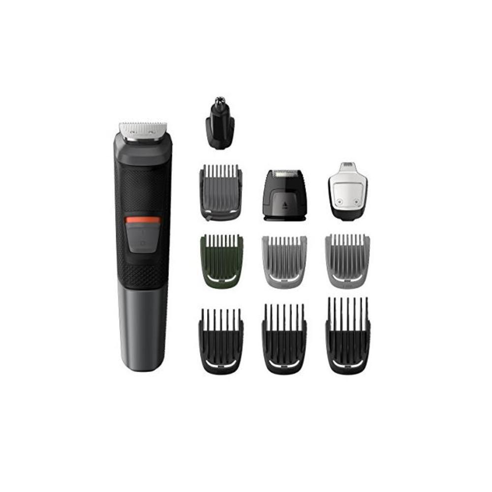 Philips Multigroom Series 5000 11-in-1 Face, Hair and Body Waterproof Trimmer/Clipper with DualCut Technology and 80 min runtime, Black, MG5730/15 B07CV4FGB1