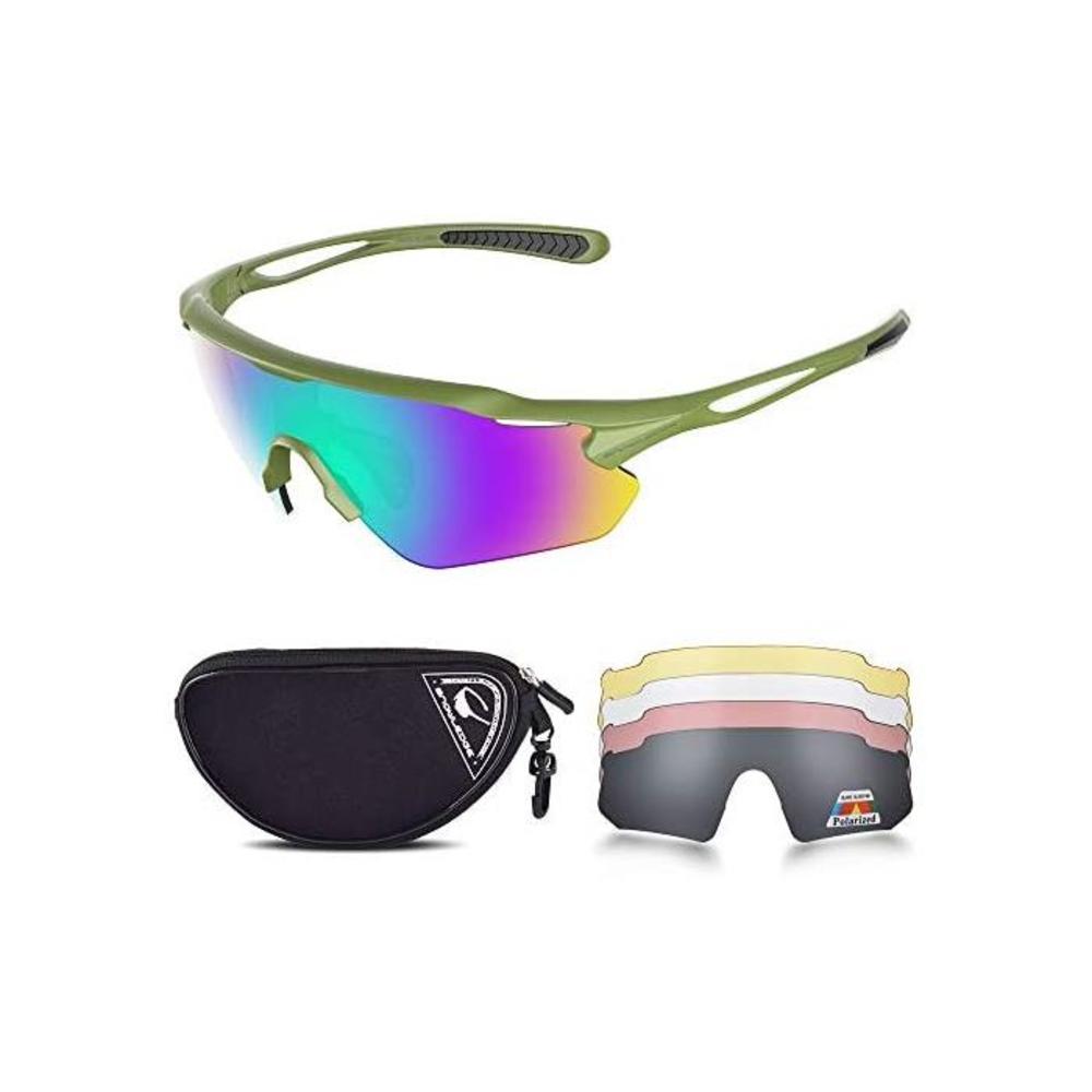 SNOWLEDGE Cycling Glasses Men Women, Polarized Sport Sunglasses with 5 Interchangeable Lenses and TR90 Superlight Frame for Bycle, Running, Fishing, Driving, Climbing B07WV1VDXF