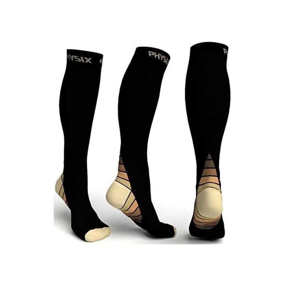 Physix Gear Compression Socks for Men &amp; Women 20-30 mmhg, Best Graduated Athletic Fit for Running Nurses Shin Splints Flight Travel &amp; Maternity Pregnancy - Boost Stamina Circulatio B073FM2J7P