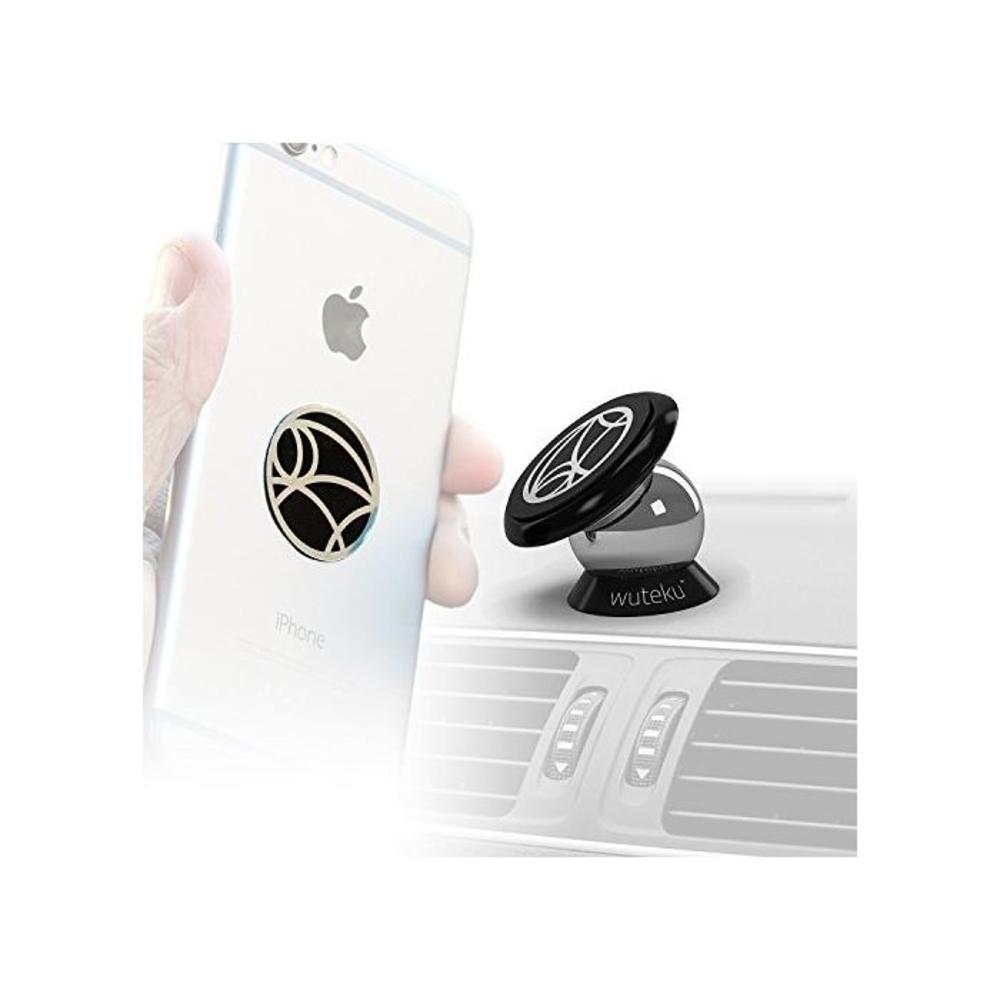 Best Car Phone Holder 100% Universal Magnetic Dashboard Mount Kit by Wuteku For All Vehicles, Phones &amp; Tablets iPhone XR, XS, X, 8, 7, Galaxy S8 S7 2 Discs &amp; Plate Inc Top B00T0I54Q8