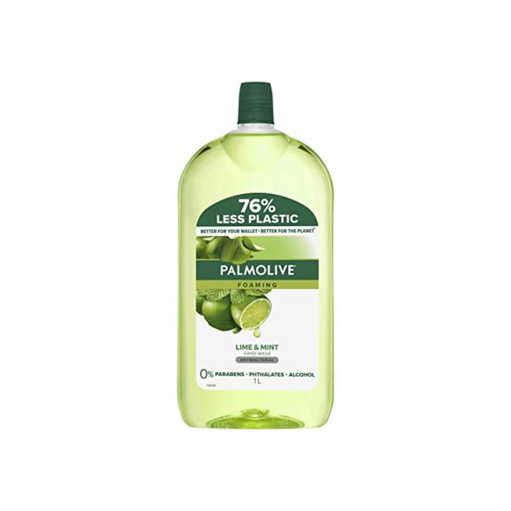 Palmolive Foaming Antibacterial Hand Wash Soap Lime and Mint Refill and Save Kills 99.9 percentage of Germs Dermatologically Tested Recyclable Packaging 1L B07NTCWNST