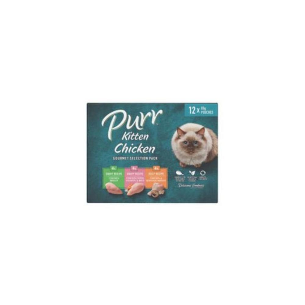 Purr Cat Food Kitten Chicken Selection 12X85g 12 pack 3957413P