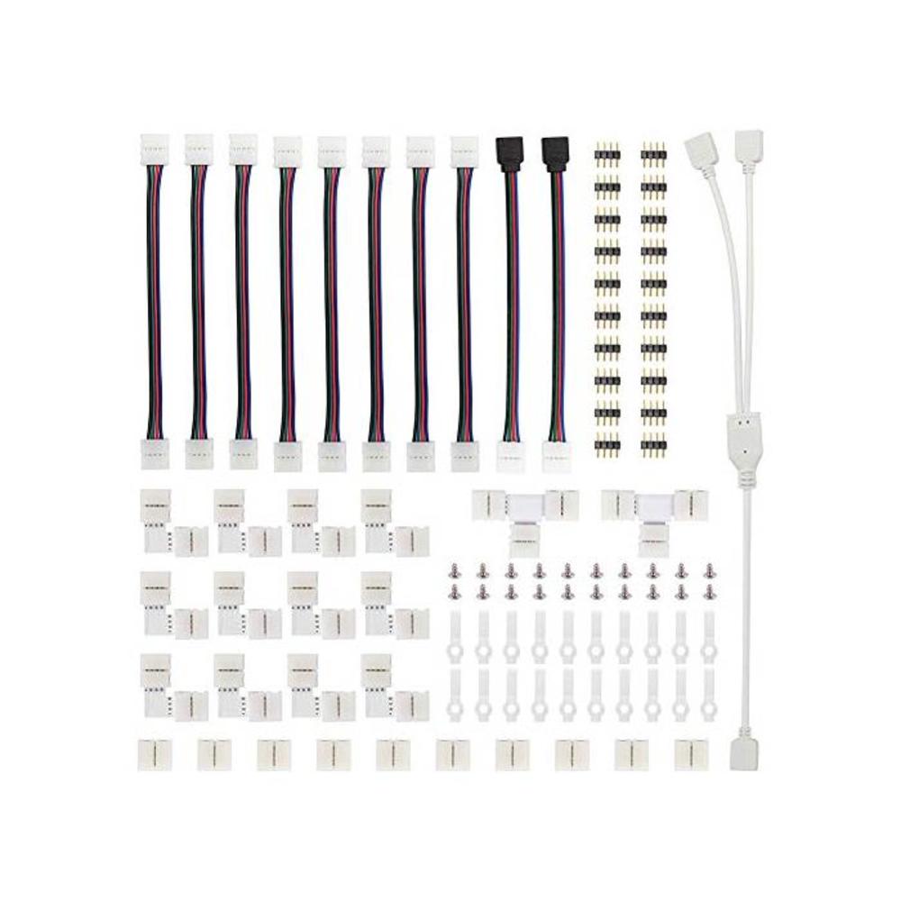 95pcs 5050 RGB LED-Strip Connector Kit with T-Shaped L-Shaped Strip-Jumpers LED-Strip Accessory Light Wire Connection Terminal-Splice Tool B08PV3TCQ7