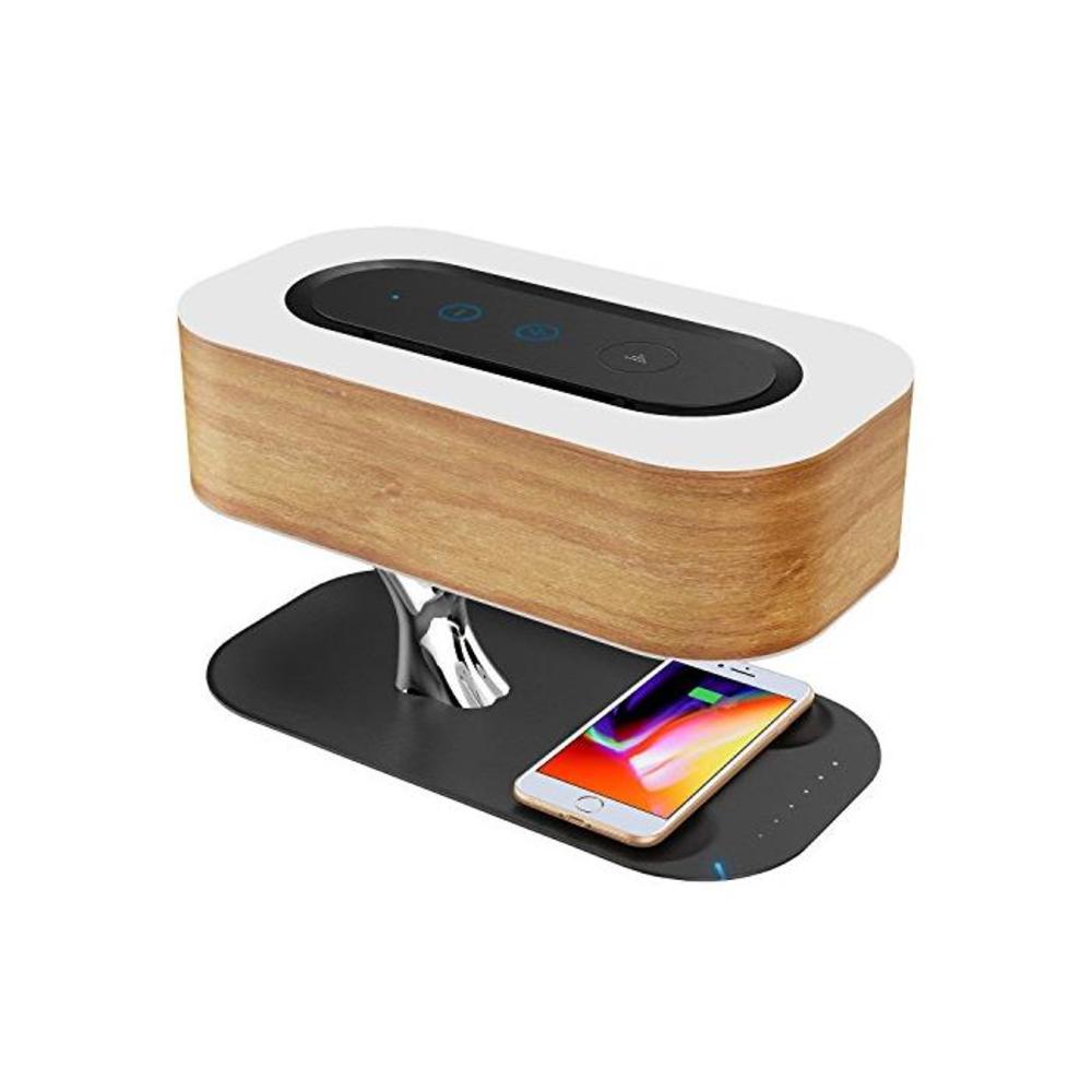 Ampulla Ampulla Bedside Lamp with Bluetooth Speaker and Wireless Charger, Sleep Mode Stepless Dimming (Exclusive), QR-8 20W, 5V B07CKVVJKJ