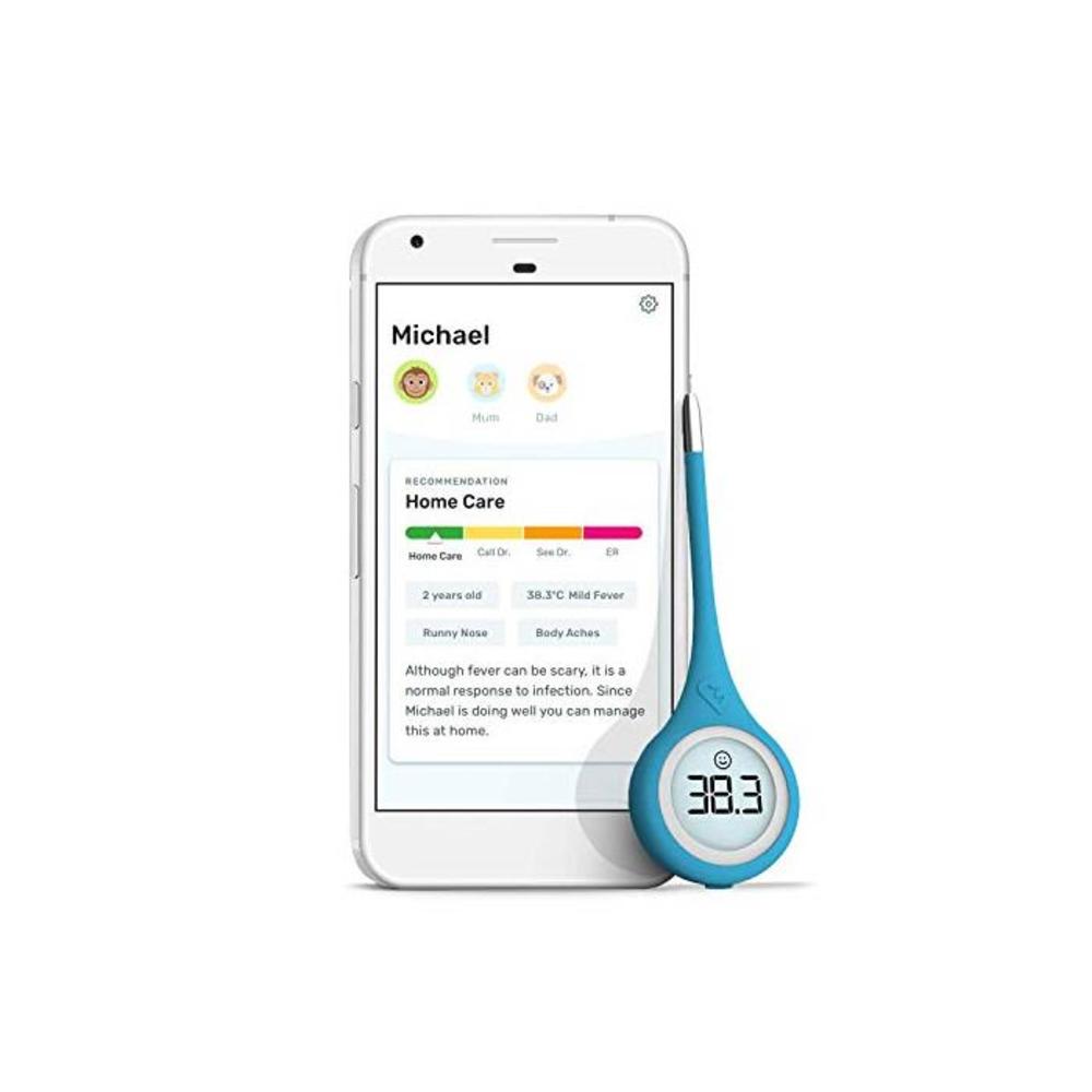 Kinsa QuickCare Digital Medical Smart Thermometer for Fever - Fast, Accurate Temperature Readings for Infants, Babies, Children and Adults - Health Guidance and Tracking B089N8VW7Q