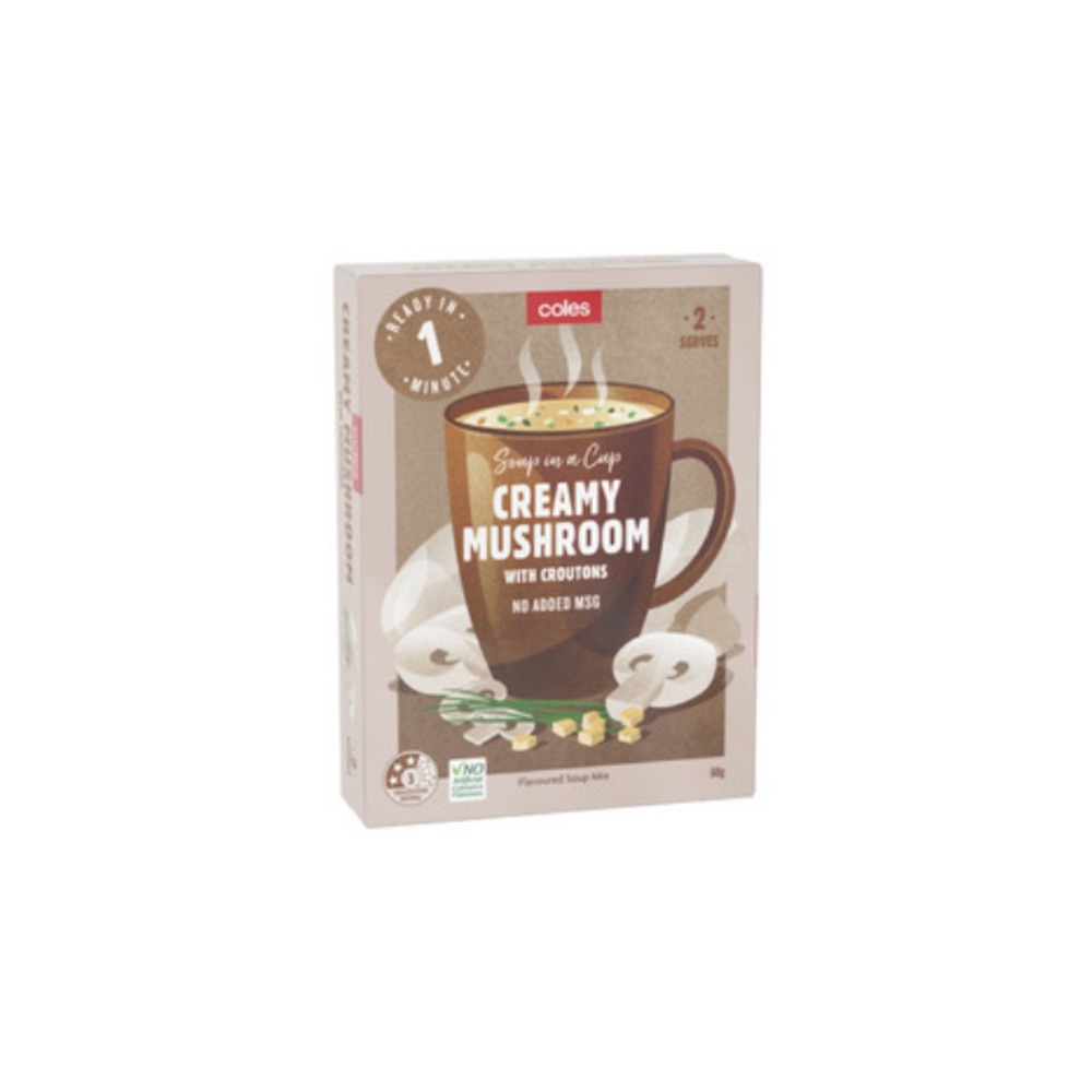 콜스 크리미 머쉬룸 위드 크로우톤스 서브 2 60g, Coles Creamy Mushroom With Croutons Serves 2 60g