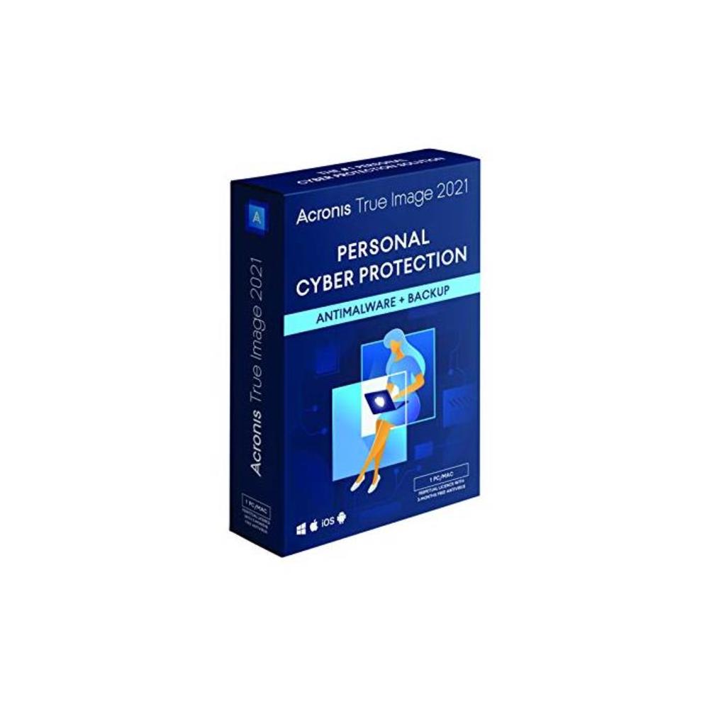 Acronis True Image 2021 1 PC/Mac Perpetual License Personal Cyber Protection Integrated Backup and Antivirus B08M7D71ZM