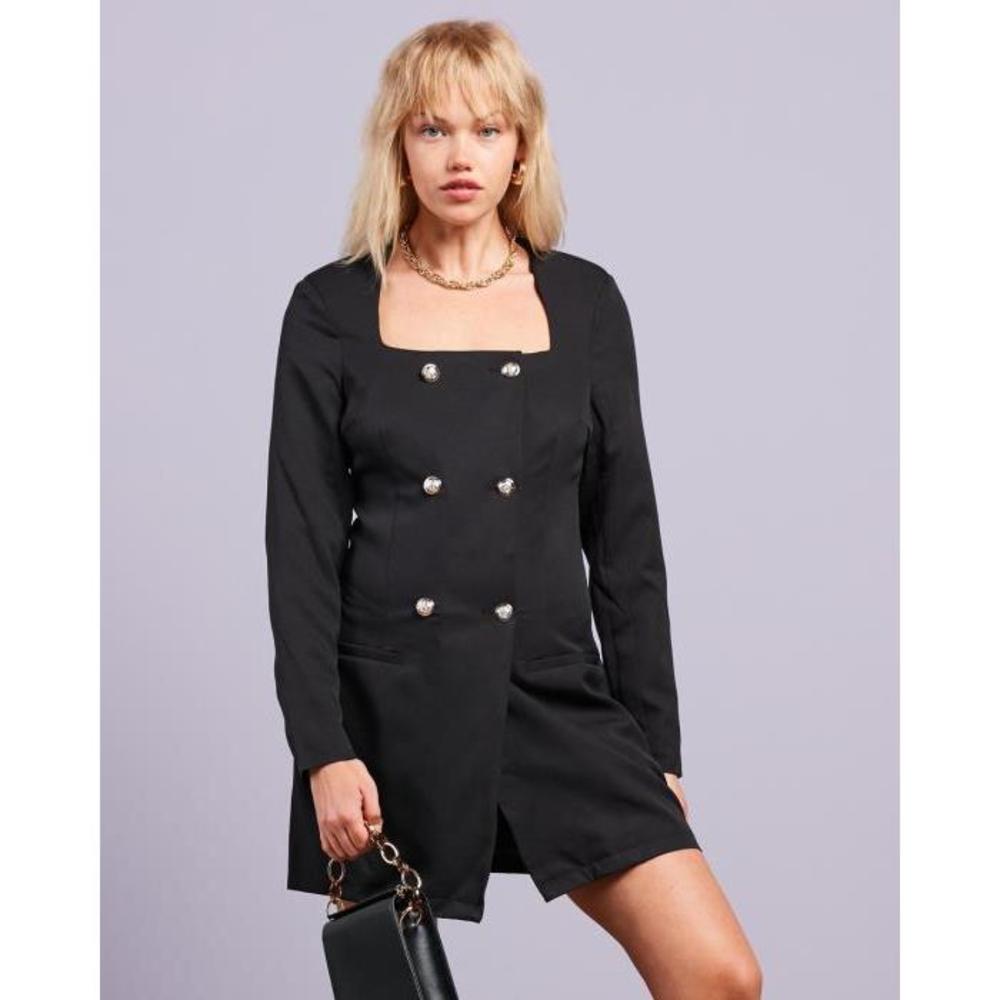 Missguided Square Neck Military Tailored Dress MI250AA82SDL