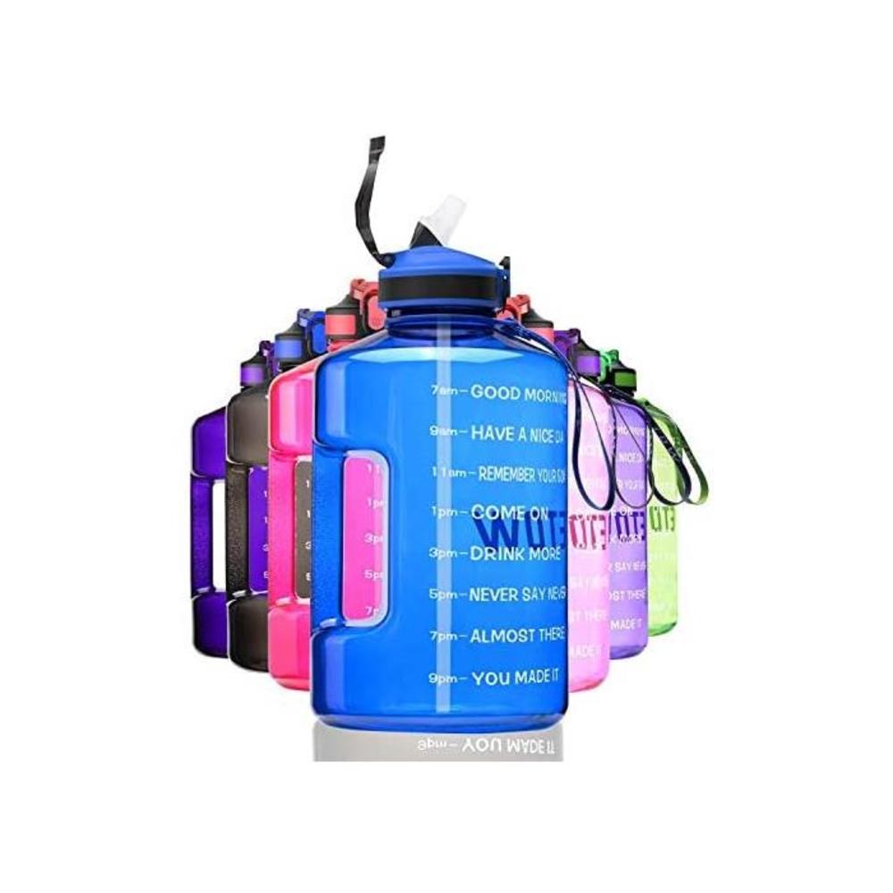 ETDW Gallon Motivational Water Bottle with Straw BPA Free, 3.78Litre Daily Water Intake Bottle with Time Marker 3.78L Water Container B08HYZ3S76
