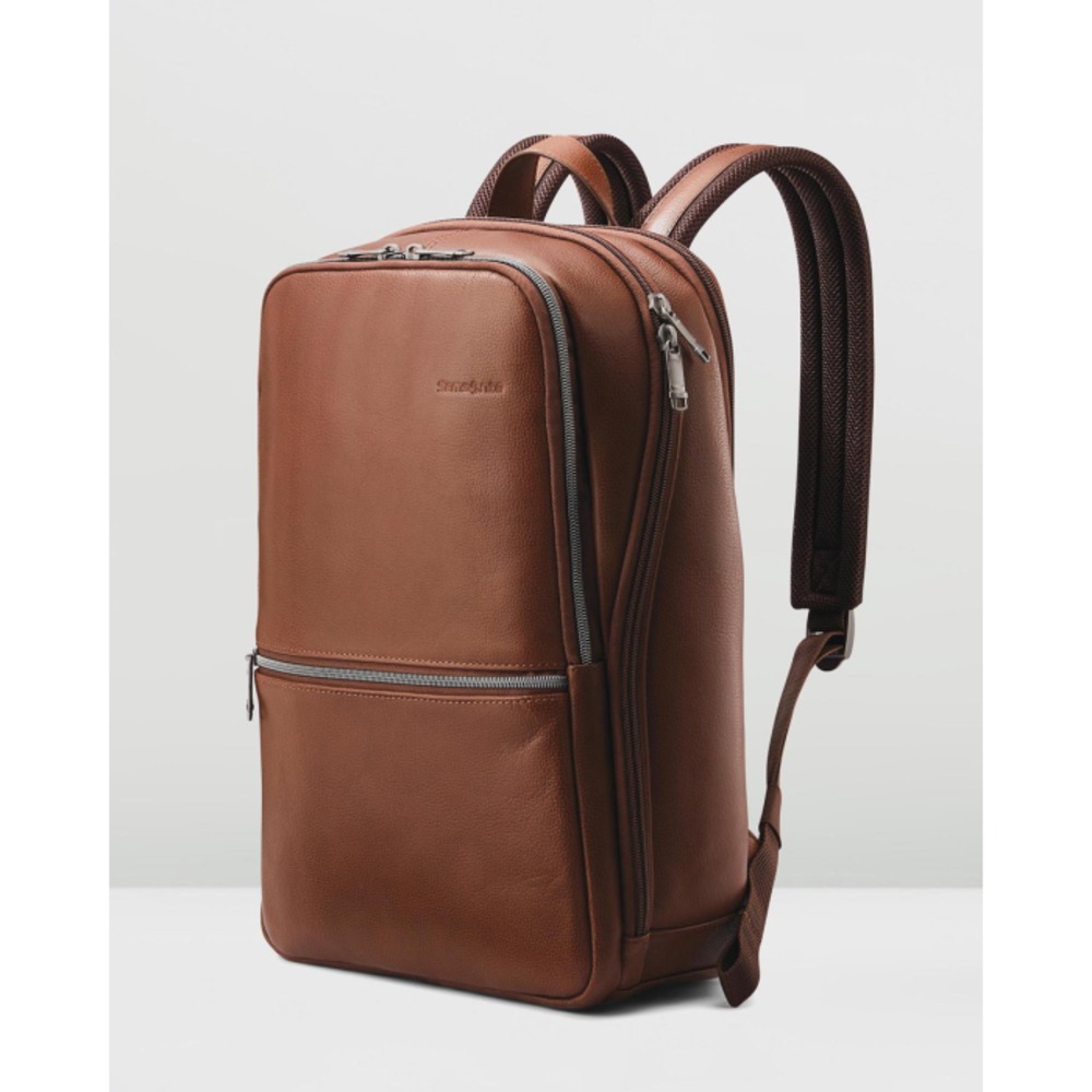 Samsonite Business Sam Classic Leather Slim Backpack SA574AC36XHR