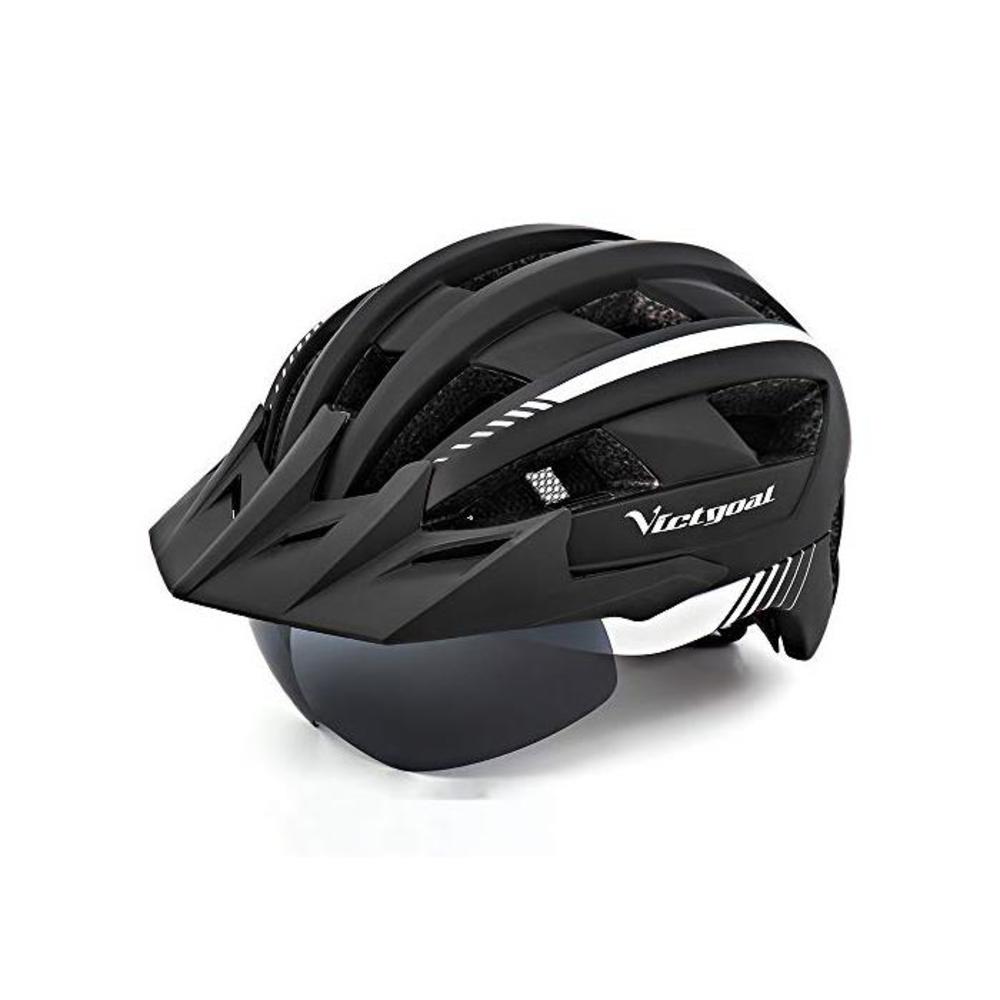 VICTGOAL Bike Helmet for Men Women Detachable Magnetic Goggles and Sun Visor Safety Bicycle Helmet Mountain Road Biking Adjustable Size 22-24 inch B081SGLLMR