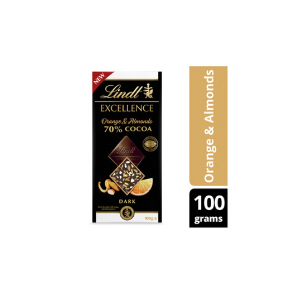 린트 엑설런스 70% 코코아 블록 플러스 오렌지 &amp; 아몬드 100g, Lindt Excellence 70% Cocoa Block Plus Orange &amp; Almonds 100g