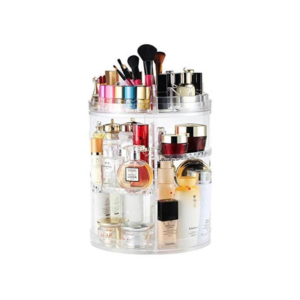 Rotating Makeup Organizer, Boxalls 360 Degree Crystal Adjustable Jewelry Cosmetic Perfumes Display Stand Box, 380 x 260 MM 8 Layers Great Capacity Make Up Storage For Dresser, Bedr B073JL38MR
