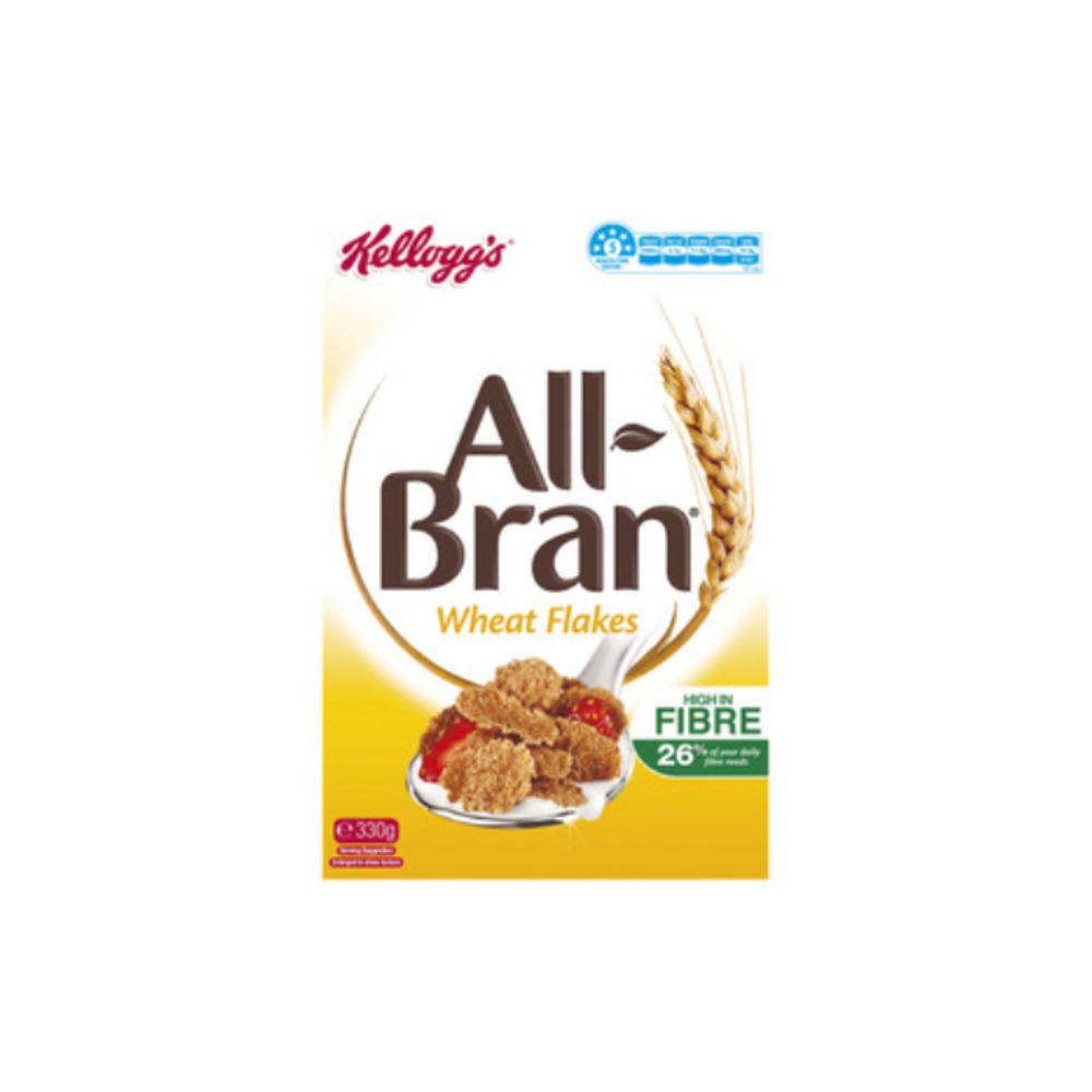 켈로그 올브랜 위트 플레이크 브렉퍼스트 시리얼 330g, Kelloggs All-Bran Wheat Flakes Breakfast Cereal 330g
