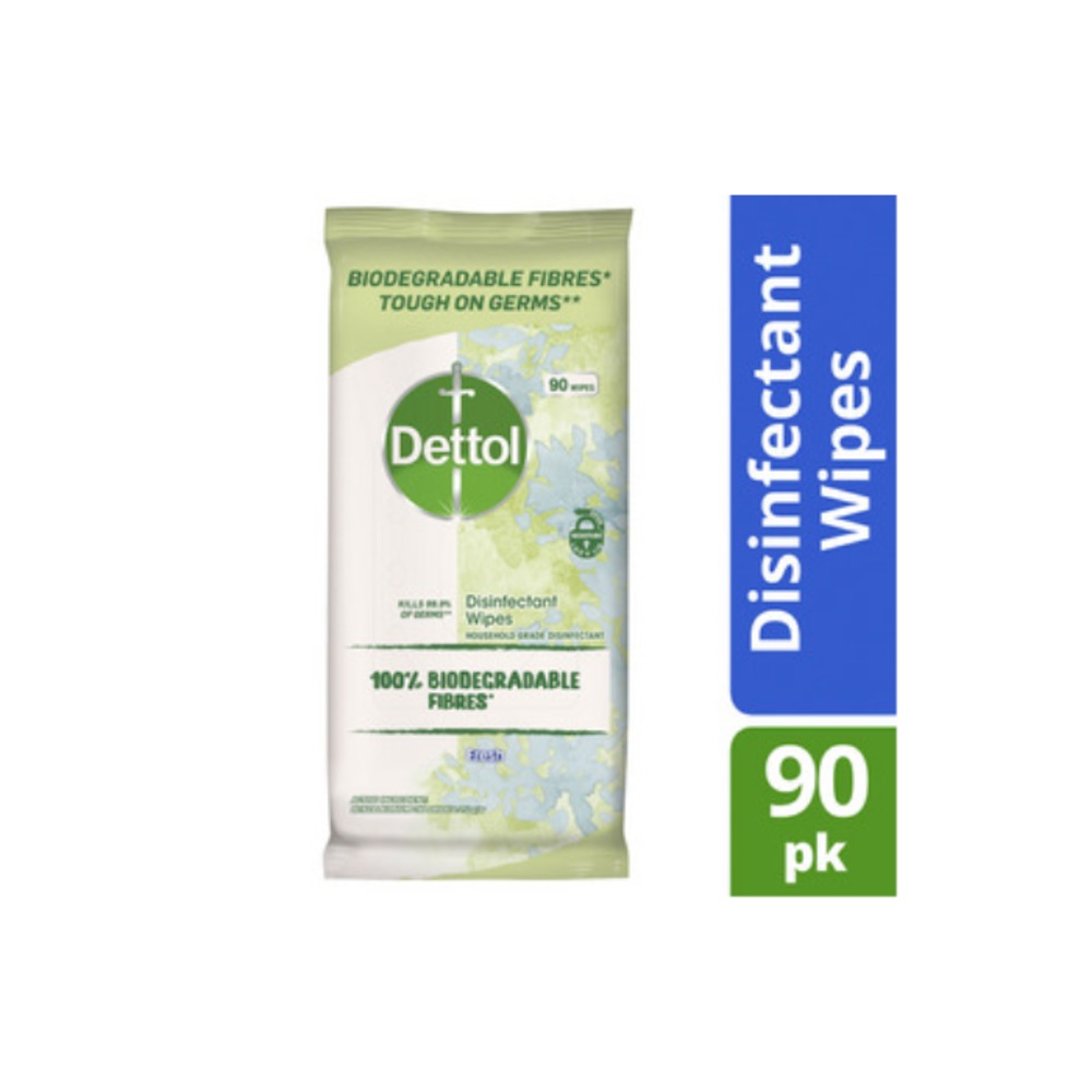 데톨 바이오드그래이더블 90 디스인펙턴트 클리닝 와입스 프레쉬 1 팩, Dettol Biodegradable 90 Disinfectant Cleaning Wipes Fresh 1 pack