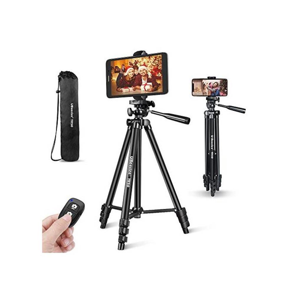 Phone Tripod, UBeesize 50’’ Extendable Lightweight Aluminum Tripod Stand with Universal Cell Phone/Tablet Holder, Remote Shutter, Compatible with Smartphone &amp; Tablet &amp; Camera. B07Y1PTQFR