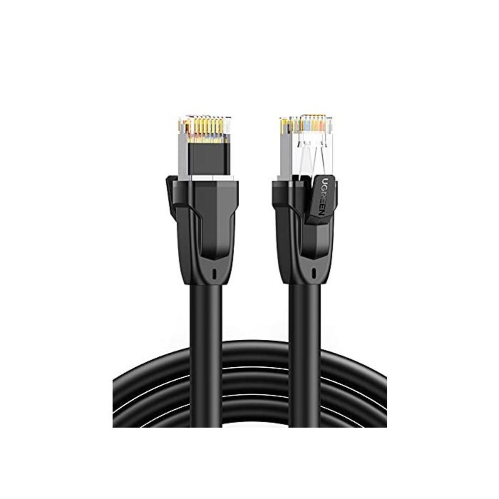 UGREEN Ethernet Cable 40Gbps Cat8 24AWG RJ45 Network Patch Cable 2000Mhz LAN Wire Cable Cord Shielded for Modem, Router, PC, Mac, Laptop, PS2, PS3, PS4, Xbox, and Xbox 360 Black (1 B07SL27RD4