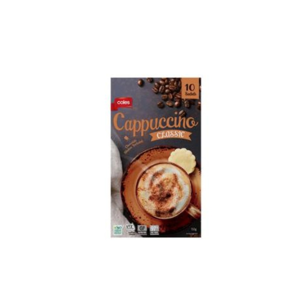 콜스 클래식 카푸치노 커피 사쉐 10 팩 132g, Coles Classic Cappuccino Coffee Sachets 10 Pack 132g