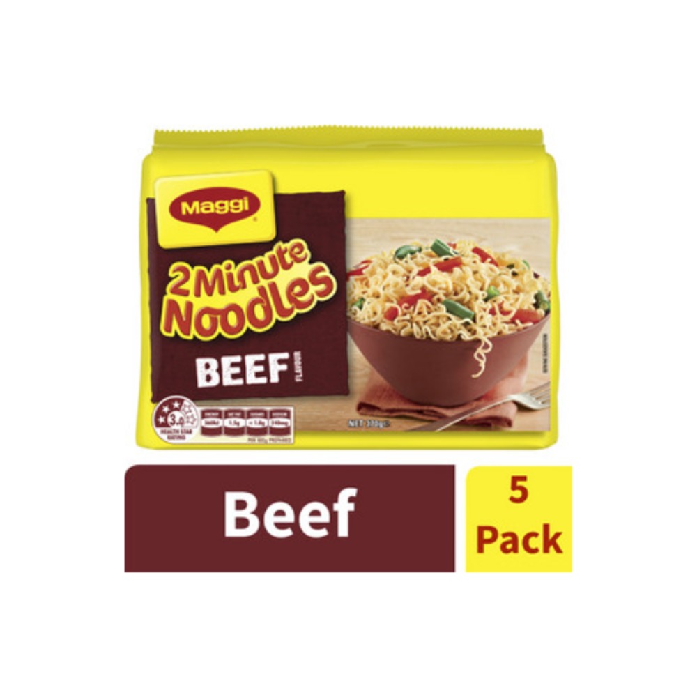 맥GI 비프 플레이버 2 미닛 누들스 5 팩 370g, Maggi Beef Flavour 2 Minute Noodles 5 Pack 370g