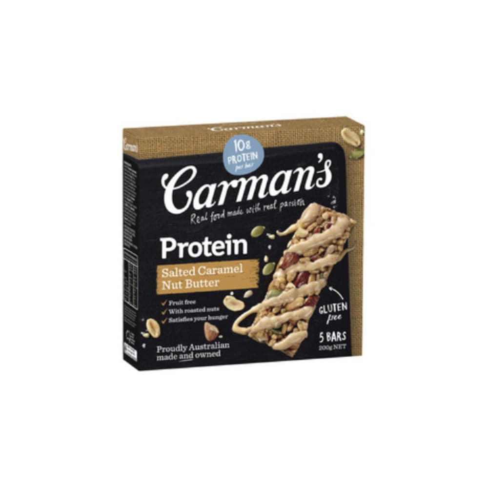 칼만스 솔티드 카라멜 넛 버터 고메 프로틴 바 5 팩 200g, Carmans Salted Caramel Nut Butter Gourmet Protein Bars 5 pack 200g