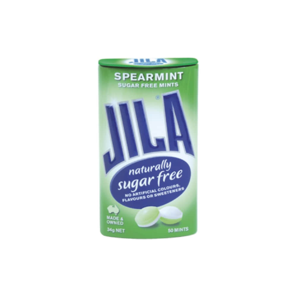 질라 슈가 프리 스피어민트 민트 34g, Jila Sugar Free Spearmint Mints 34g