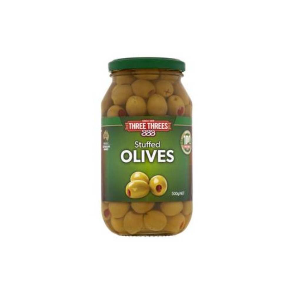 쓰리 쓰리 스터프드 올리브 500g, Three Threes Stuffed Olives 500g