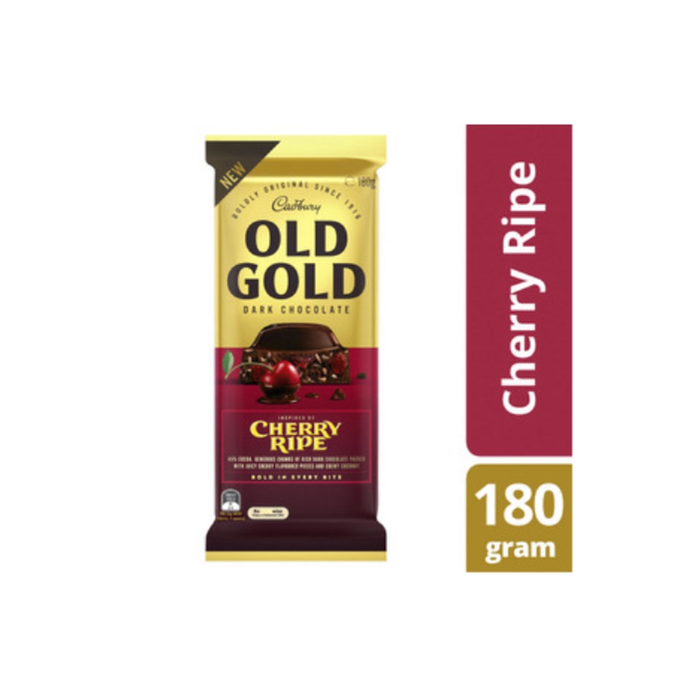 캐드버리 올드 골드 체리 라이프 초코렛 블록 180g, Cadbury Old Gold Cherry Ripe Chocolate Block 180g