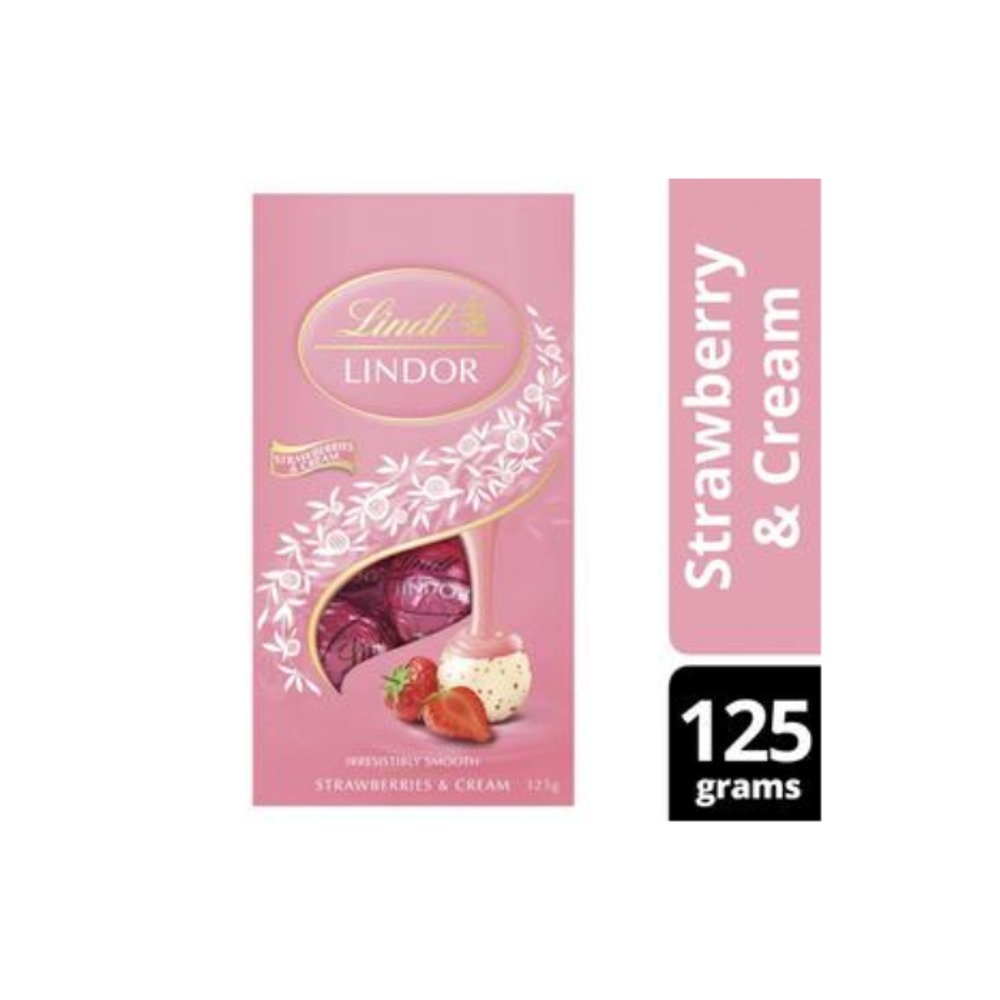 린트 린도르 스트로베리 &amp; 크림 초코렛 배그 125g, Lindt Lindor Strawberries &amp; Cream Chocolate Bag 125g