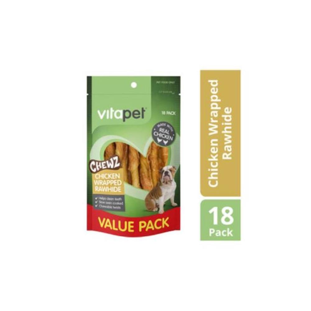 Vitapet Chewz Chicken Wrapped Rawhide Sticks Dog Treat 18 pack 3454616P