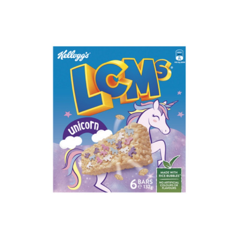 켈로그 LCMs 유니콘 퍼프드 라이드 스낵 바 6 팩 132g, Kelloggs LCMs Unicorn Puffed Rice Snack Bars 6 pack 132g