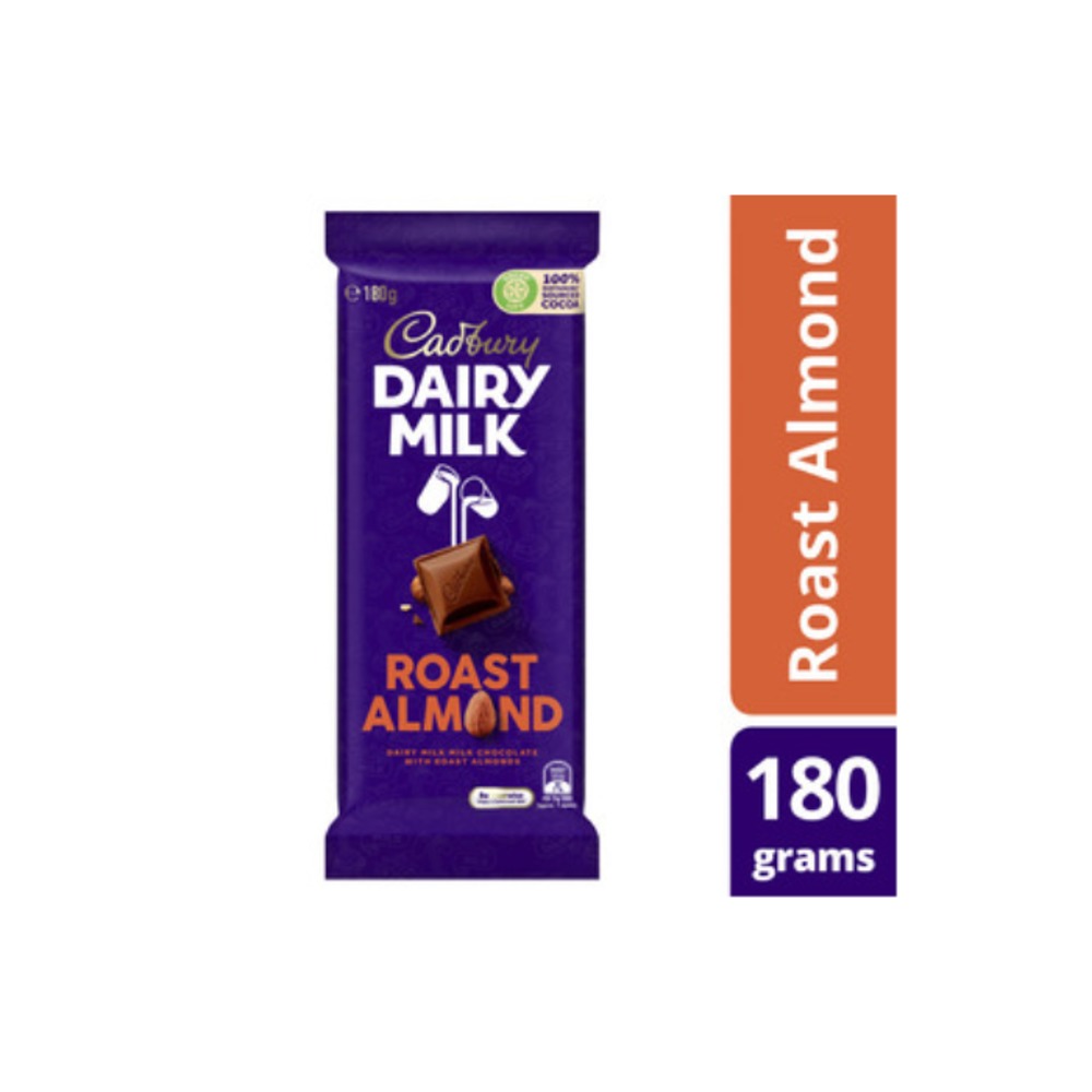 캐드버리 데어리 밀크 로스트 아몬드 초코렛 블록 180g, Cadbury Dairy Milk Roast Almond Chocolate Block 180g