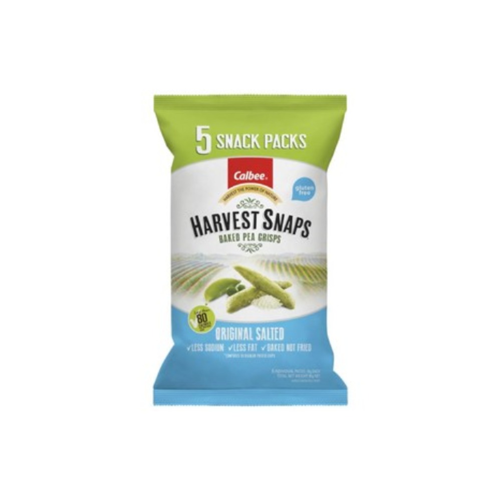칼비 글루텐 프리 하베스트 스냅스 오리지날 솔티드 베이크드 피 크리스프 5 팩 80g, Calbee Gluten Free Harvest Snaps Original Salted Baked Pea Crisps 5 pack 80g